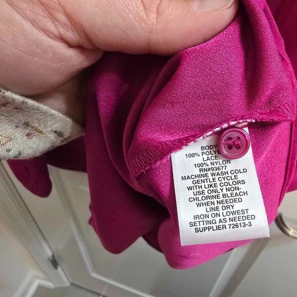 Boutique By JCP Pink Lace Shift Dress Flutter Sleeve Spanish Rose - Picture 8 of 9